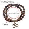 TCC™ Natural Tiger Eye Stone Om Buddha Bracelet